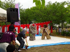 The Hanasyobu festival's stage from Akatsukakagura Japanese perfoming art